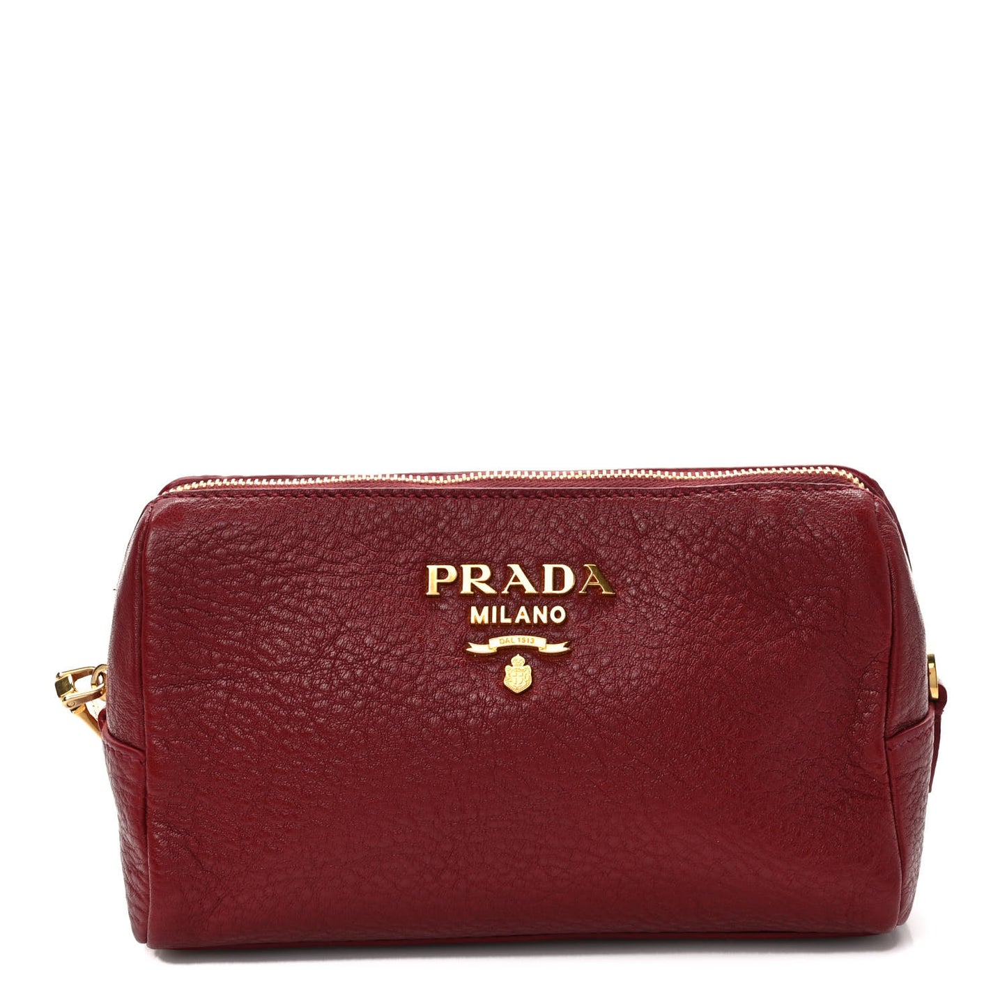 Vitello Daino Cosmetic Pouch Rubino