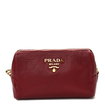 Prada Vitello Daino Cosmetic Pouch Rubino 1 of 10