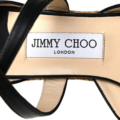 Jimmy Choo Nappa Rope Cork Alanah 105 Wedge 38.5 Black 7 of 8