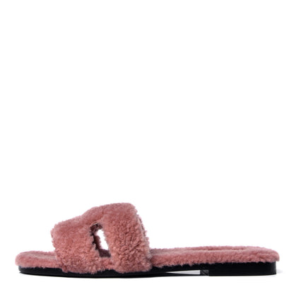 Hermes Woolskin Oran Sandals 39 Rose Aube 1 of 6