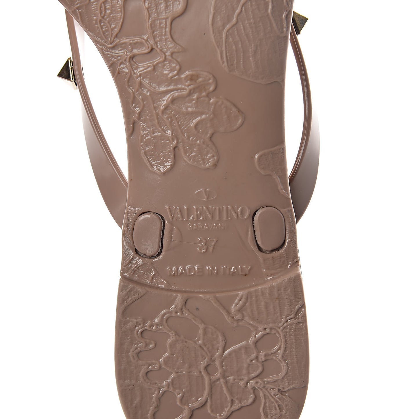 PVC Jelly Rockstud Bow Thong Sandals 37 Poudre