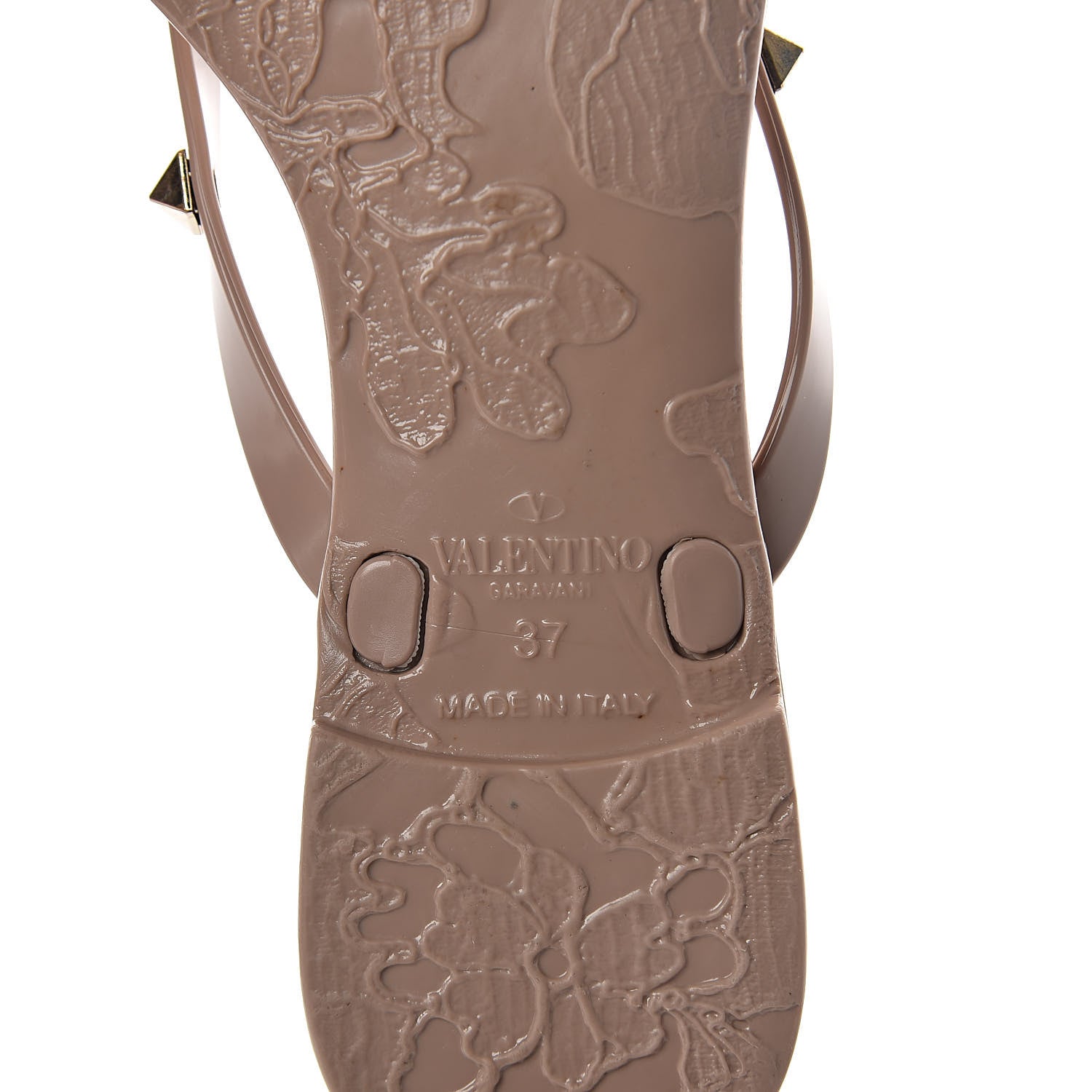 Valentino Garavani PVC Jelly Rockstud Bow Thong Sandals 37 Poudre 6 of 8