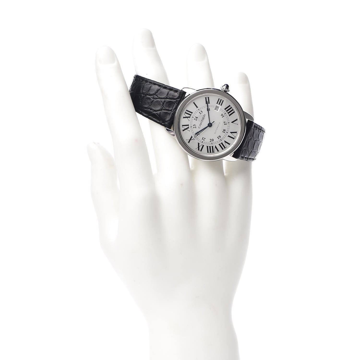 Cartier Stainless Steel Alligator 42mm Ronde Solo Automatic Watch 2 of 7