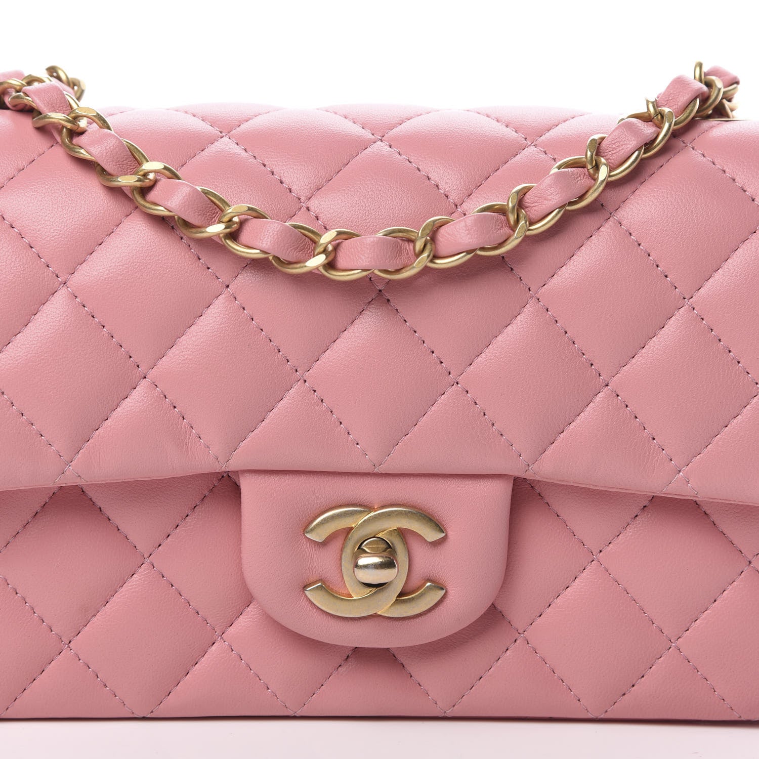 Chanel Lambskin Quilted Mini Rectangular Flap Pink 8 of 12