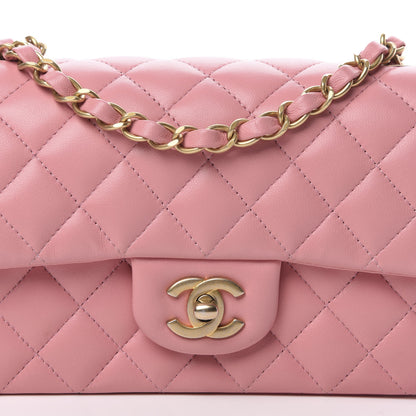 Chanel Lambskin Quilted Mini Rectangular Flap Pink 8 of 12