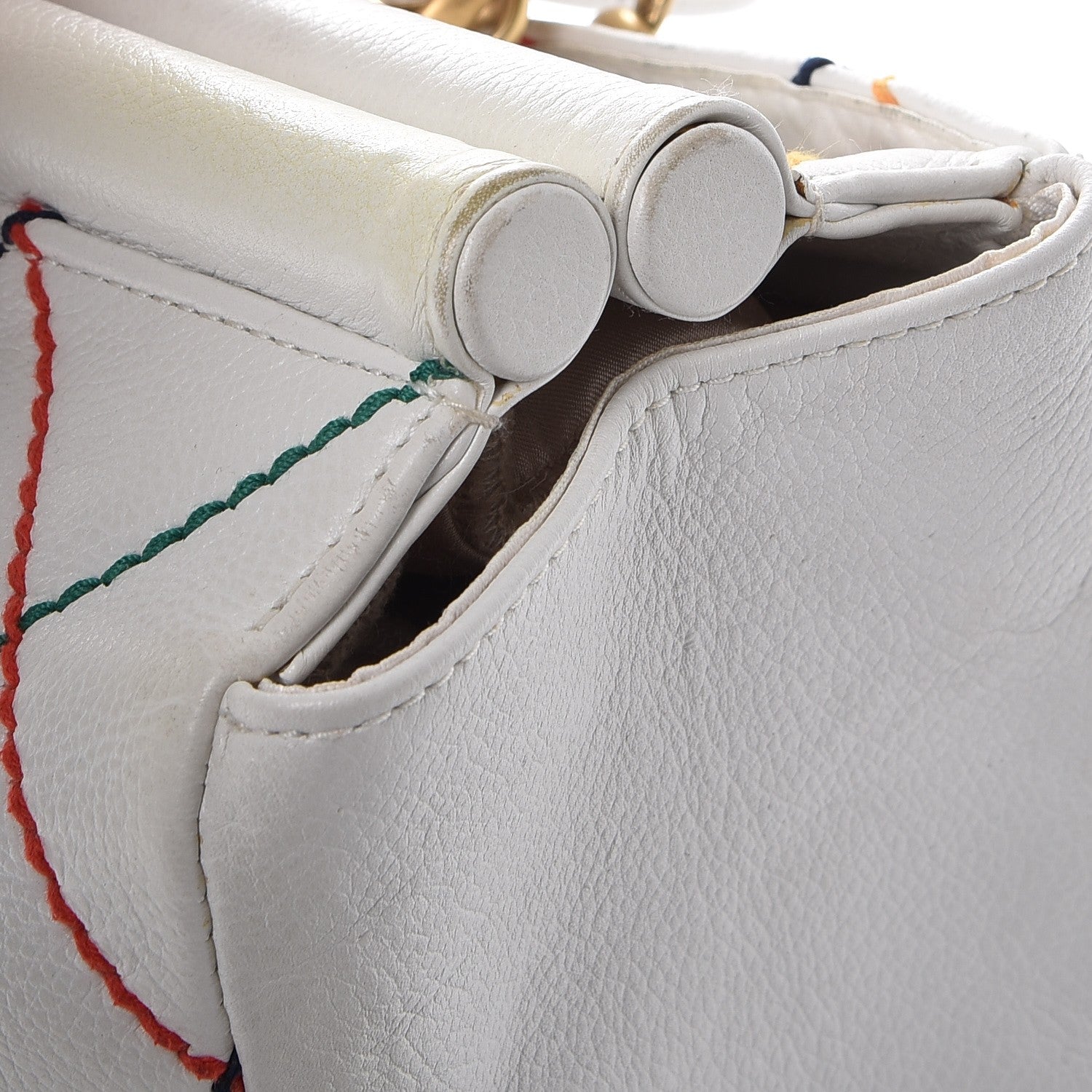 Chanel Calfskin Multicolor Stitch Tote White 16 of 18