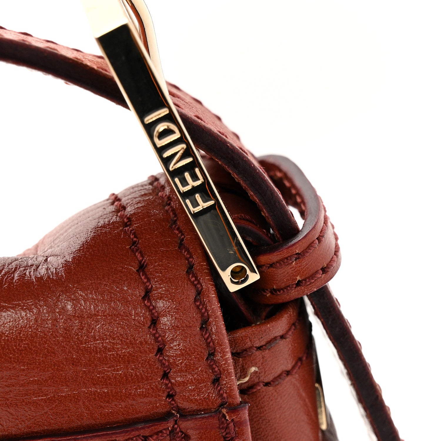 Fendi Vitello Acqua Large Convertible Baguette Bag Pompei 11 of 14