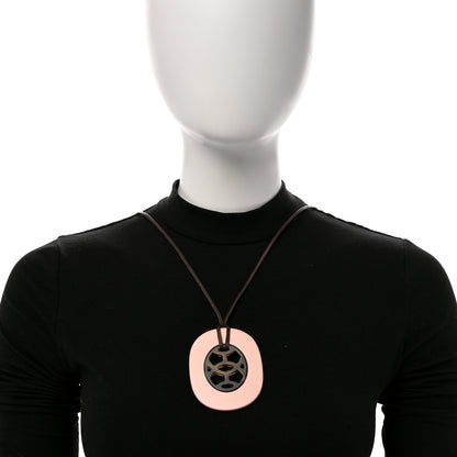 Hermes Buffalo Horn Lacquer Lift Necklace Rose Candeur 2 of 8