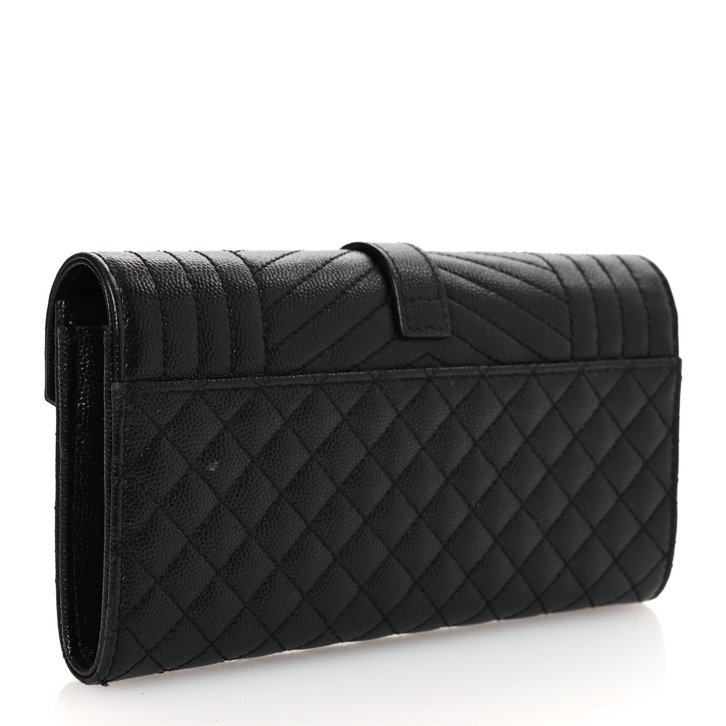 Grain De Poudre Mixed Matelasse Triquilt Large Monogram Wallet Black