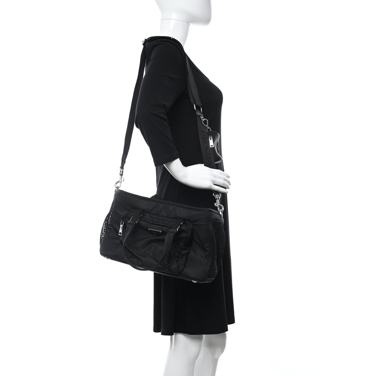 Tessuto Nylon Saffiano Pet Bag Black