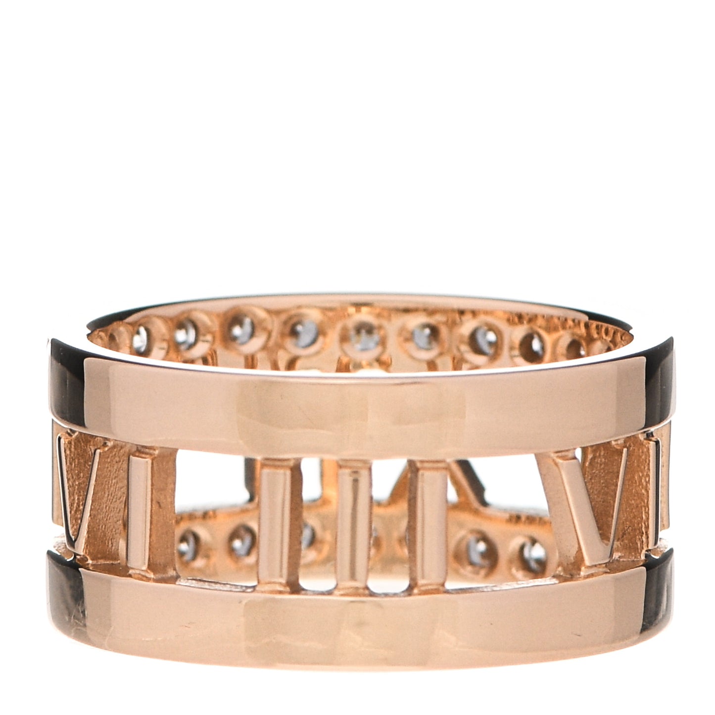 18K Rose Gold Diamond Wide Atlas Open Ring 49 4.75