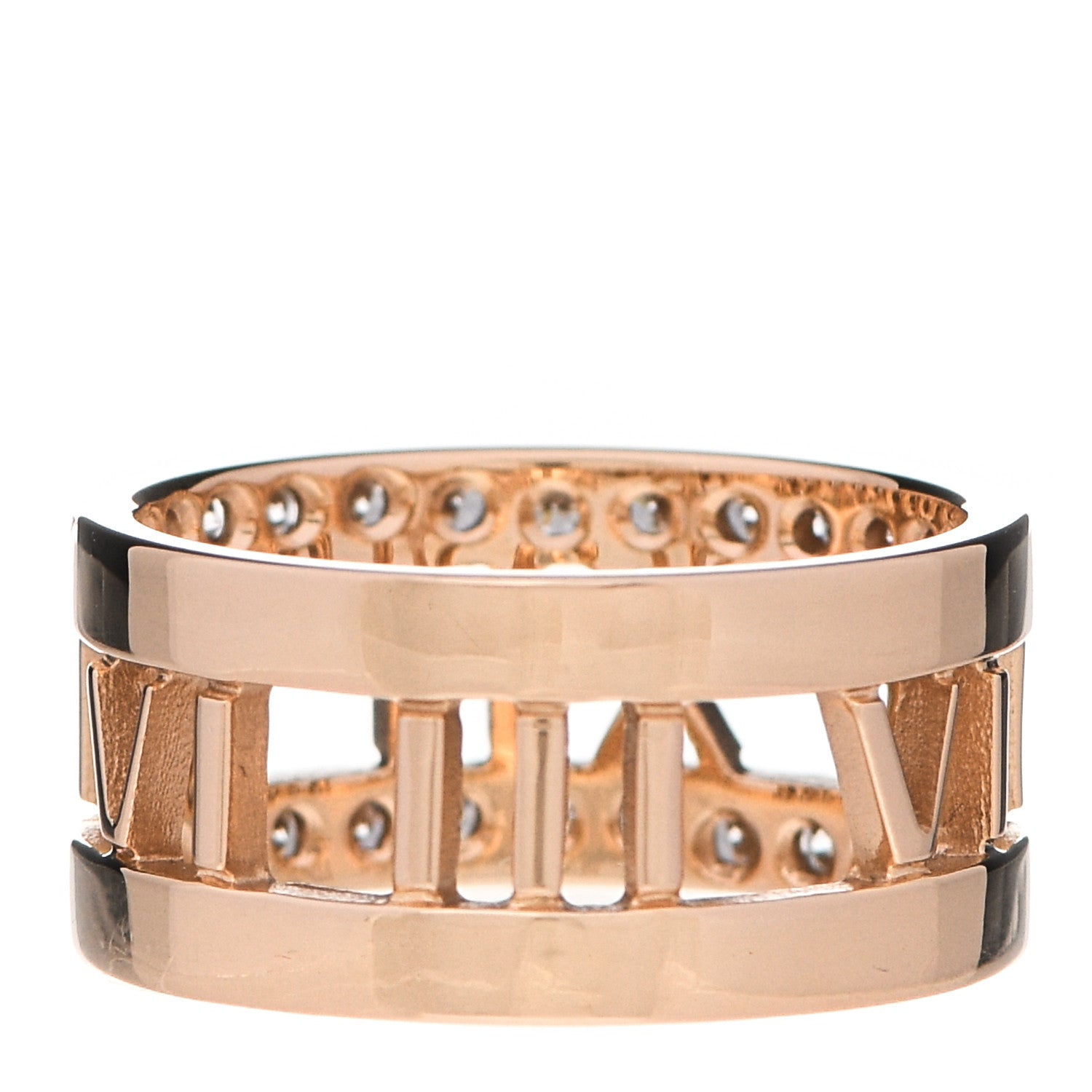 Tiffany 18K Rose Gold Diamond Wide Atlas Open Ring 49 4.75 3 of 6