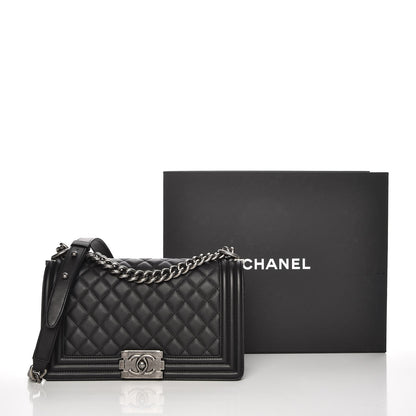Chanel Calfskin Quilted Medium Boy Flap Black 8 of 8