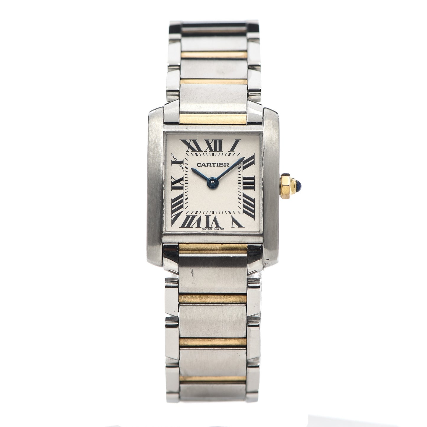 Stainless Steel 18K Yellow Gold 20mm Tank Francaise Quartz Watch