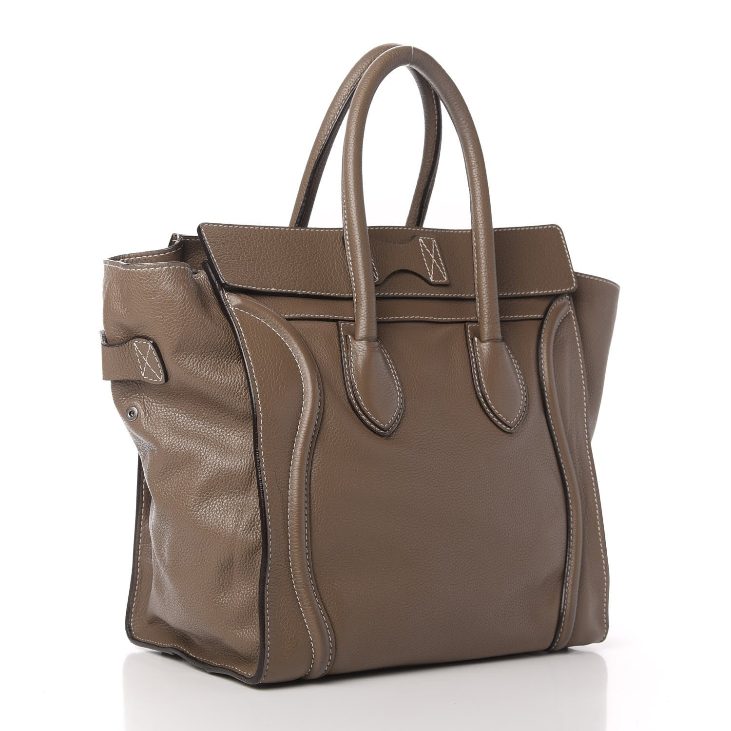 Celine Drummed Calfskin Mini Luggage Souris 3 of 11
