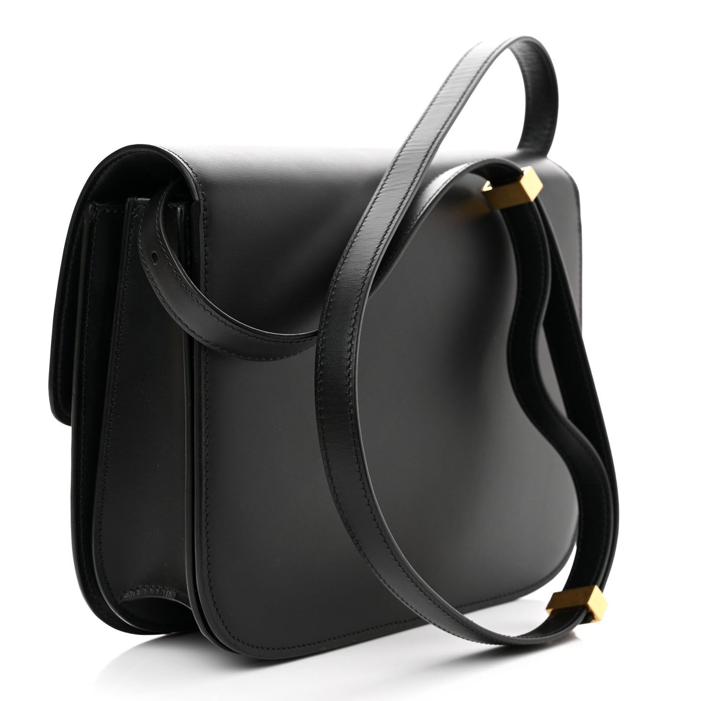 Box Calfskin Medium Classic Box Flap Bag Black