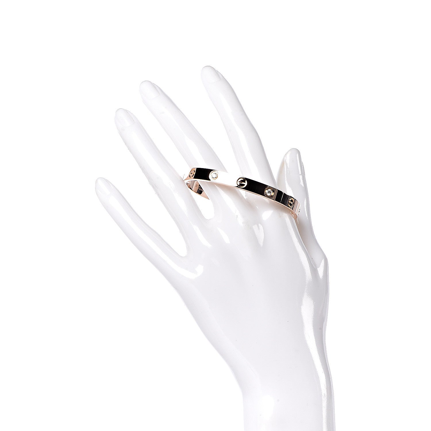 Cartier 18K Pink Gold 4 Diamond LOVE Bracelet 16 3 of 8