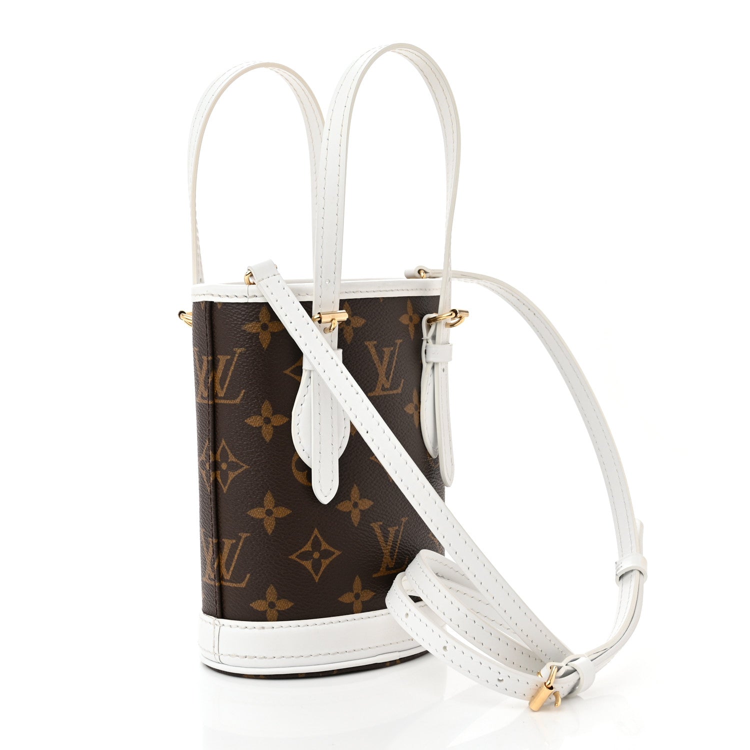 Louis Vuitton Monogram LV Match Nano Bucket Bag White 4 of 11
