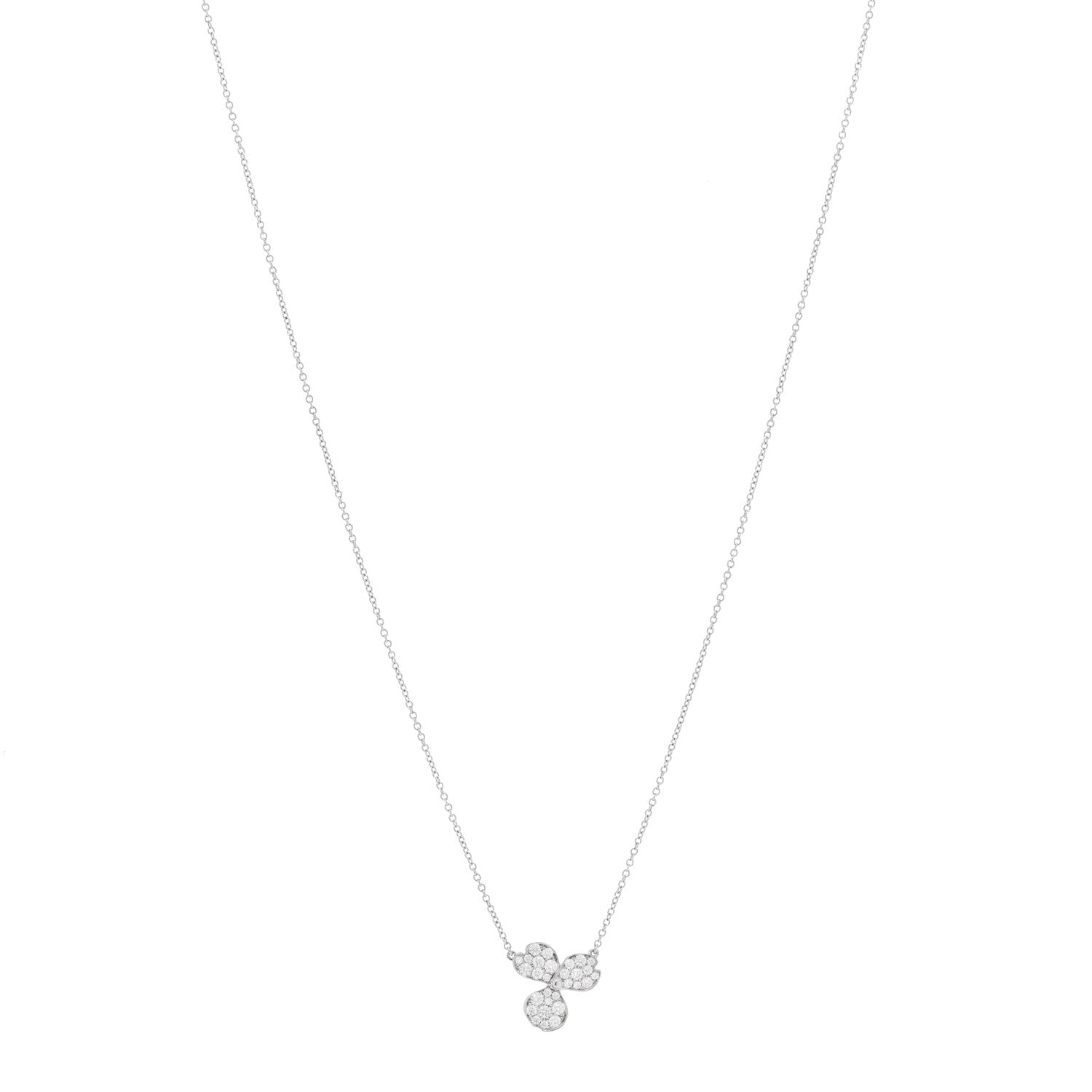 Tiffany Platinum Diamond Paper Flowers Pave Pendant Necklace 1 of 6