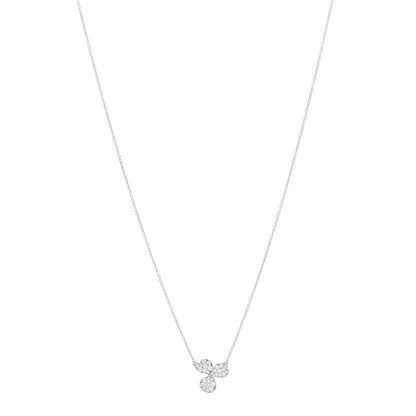 Tiffany Platinum Diamond Paper Flowers Pave Pendant Necklace 1 of 6