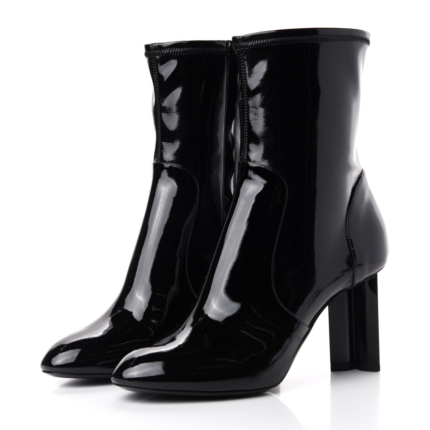 Louis Vuitton Patent Silhouette Ankle Boots 38.5 Black 3 of 10