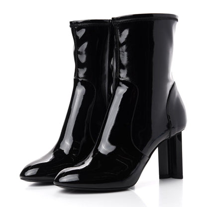 Louis Vuitton Patent Silhouette Ankle Boots 38.5 Black 3 of 10