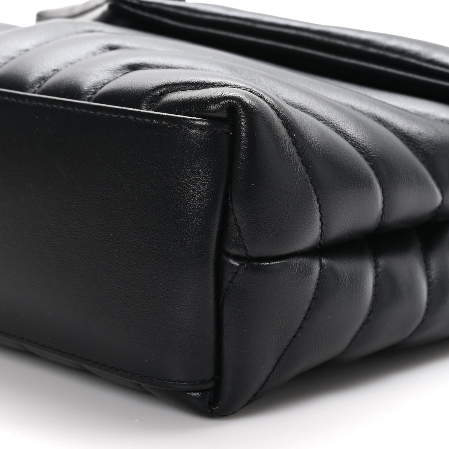 Saint Laurent Calfskin Y Quilted Monogram Monochrome Small Loulou Chain Satchel Black 9 of 12