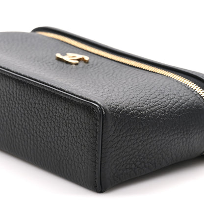 Chanel Grained Calfskin Top Handle Slim Vanity Case With Chain Black 9 of 10