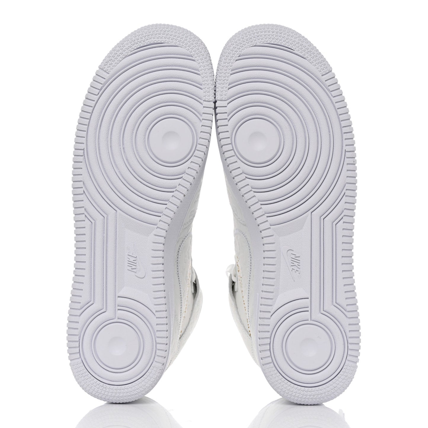 X NIKE AIR FORCE 1 Calfskin Monogram Mens Mid Sneakers 11 White