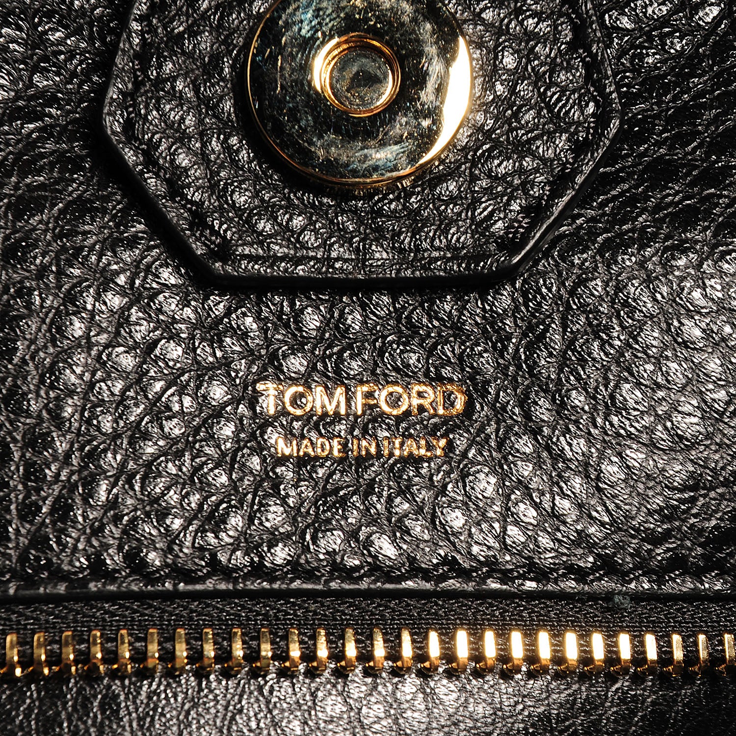 Tom Ford Pebbled Calfskin Jennifer Side-Zip Hobo Black 6 of 9