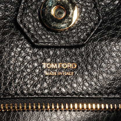 Tom Ford Pebbled Calfskin Jennifer Side-Zip Hobo Black 6 of 9