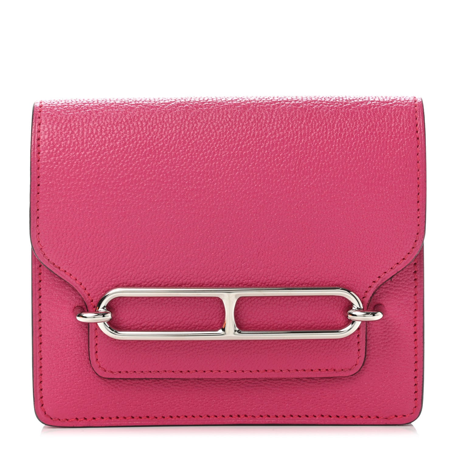 Hermes Chevre Mysore Roulis Slim Wallet Rose Shocking 1 of 4