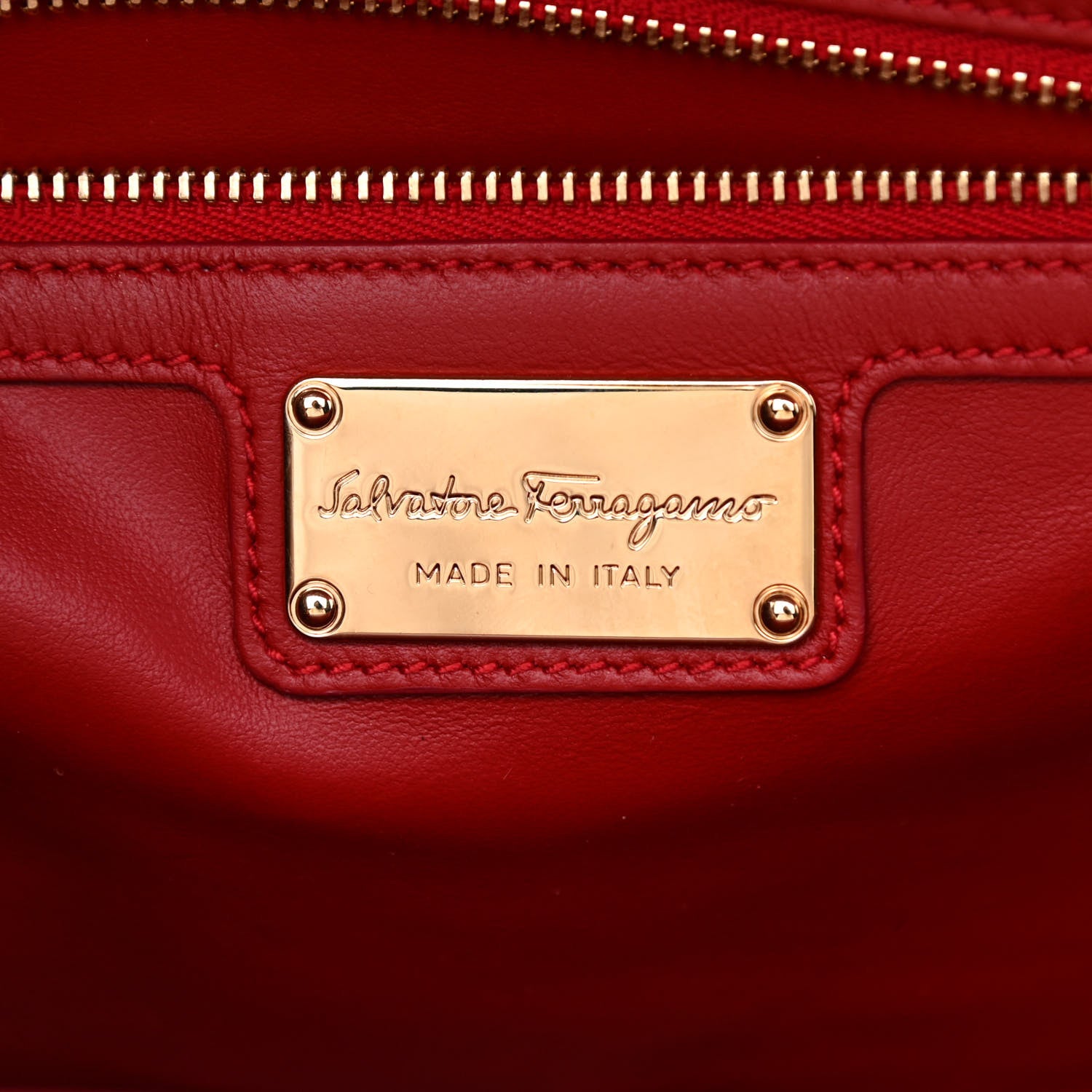 Salvatore Ferragamo Printed Calfskin Ginny Shoulder Bag Red 5 of 10