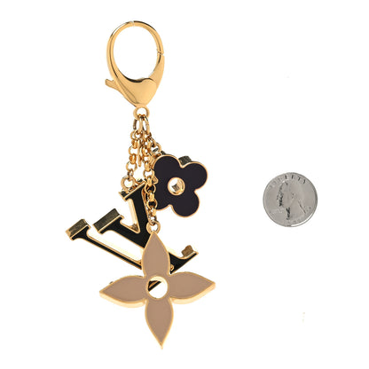 Louis Vuitton Metal Enamel Fleur De Monogram Bag Charm Dore 2 of 4