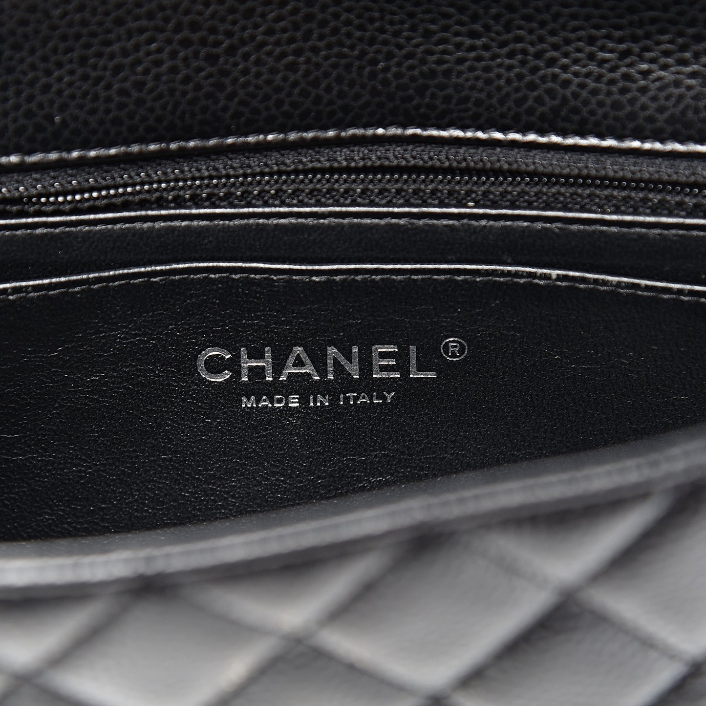 Caviar Quilted Mini Rectangular Flap Black