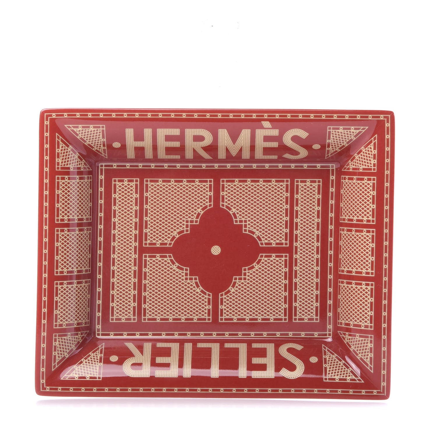 Porcelain Sellier Change Tray Rouge Or
