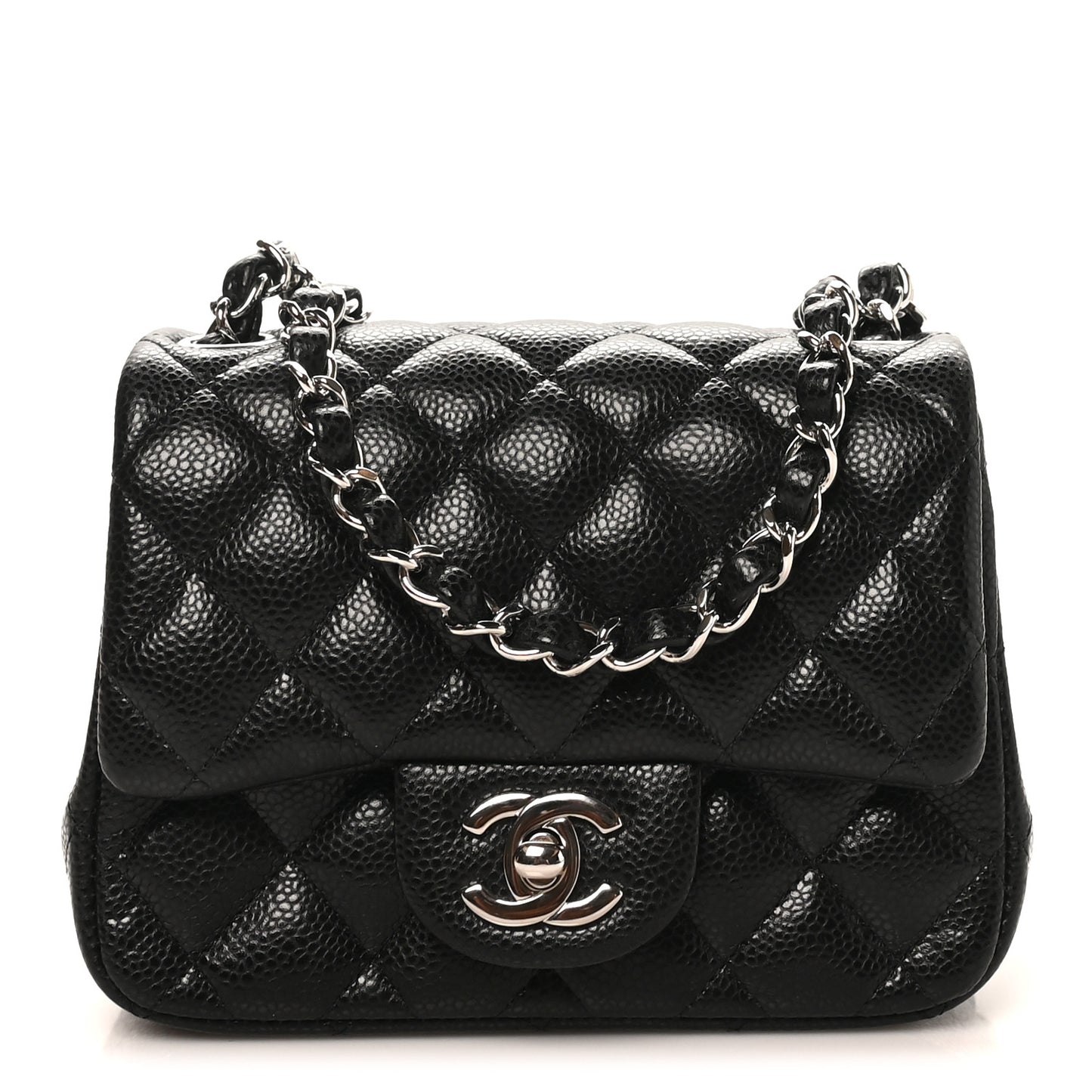 Caviar Quilted Mini Square Flap Black