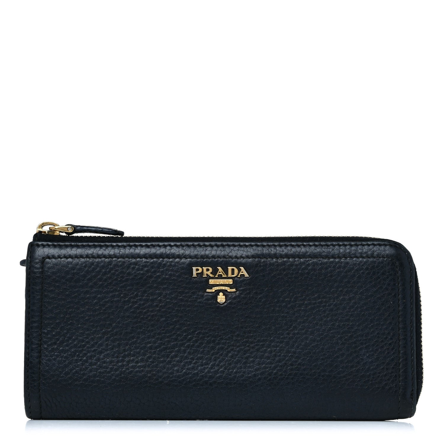 Prada Vitello Daino Zip Around Wallet Nero Black 1 of 13