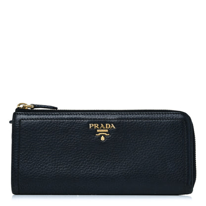 Prada Vitello Daino Zip Around Wallet Nero Black 1 of 13