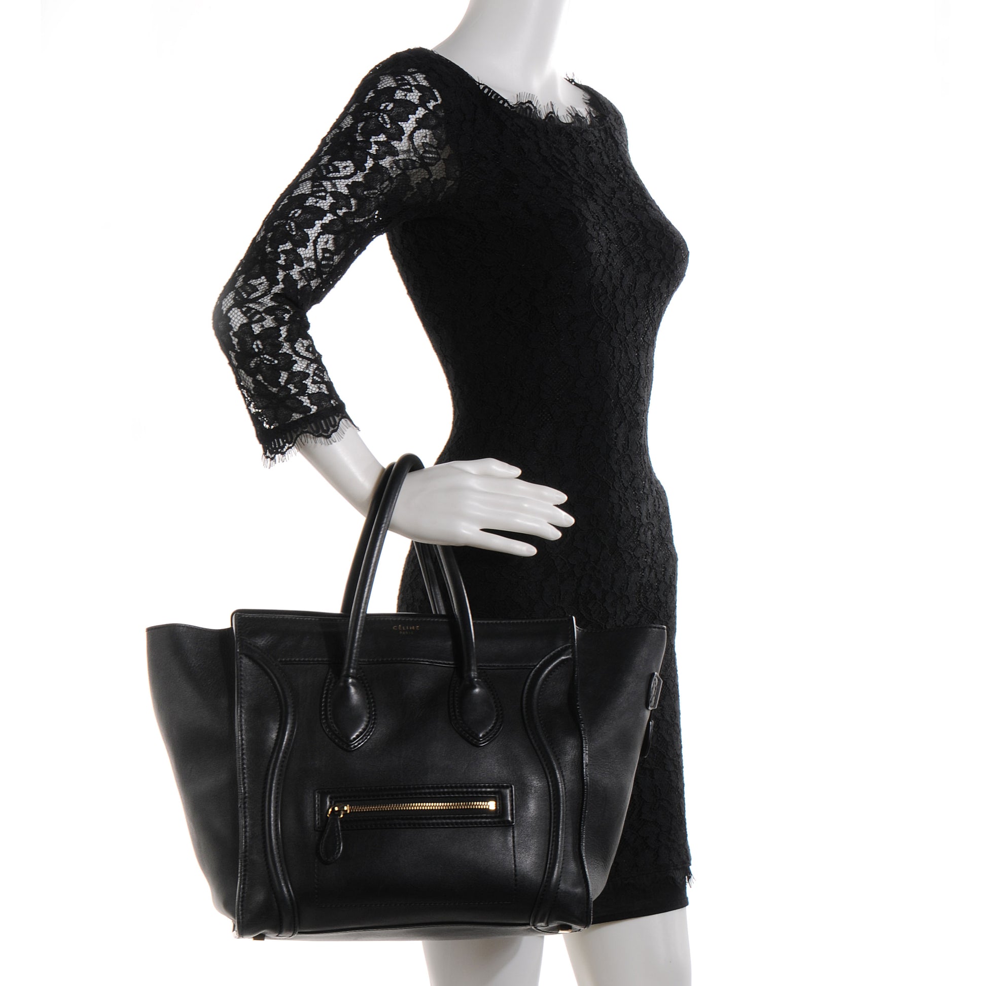 Celine Smooth Calfskin Mini Luggage Black 2 of 22