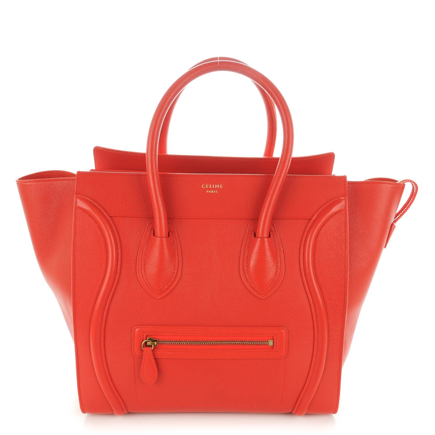 Celine Baby Calfskin Mini Luggage Vermillion 1 of 8