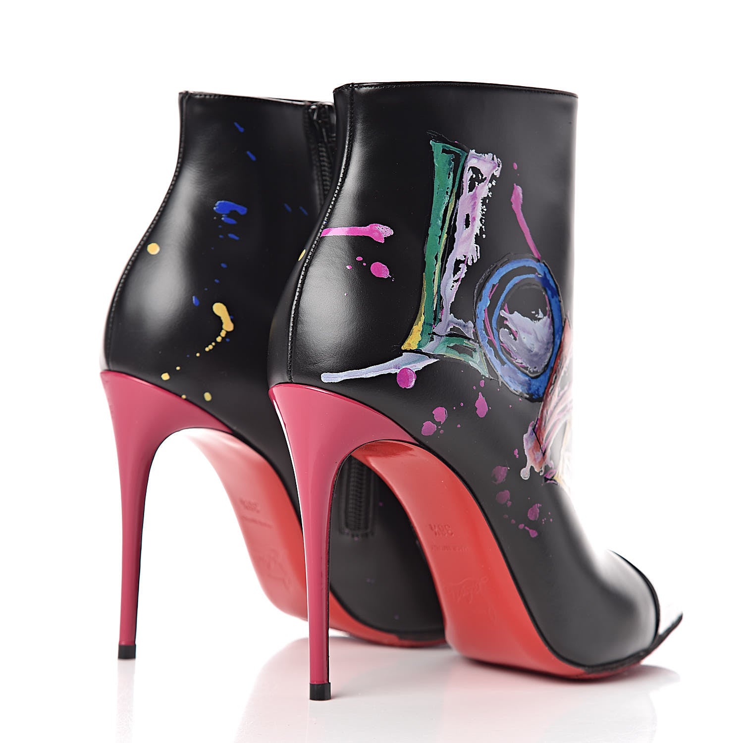 Christian Louboutin Calfskin In Love 100 Booties 36.5 Black 4 of 9