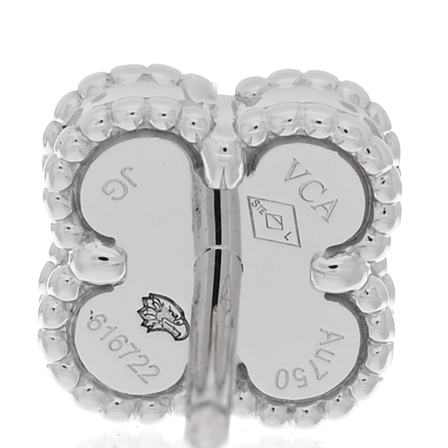18K White Gold Mother of Pearl Sweet Alhambra Earrings