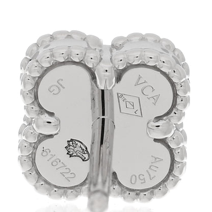 Van Cleef & Arpels 18K White Gold Mother of Pearl Sweet Alhambra Earrings 4 of 5