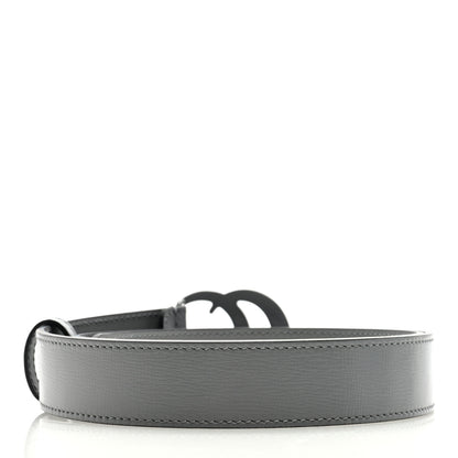 Gucci Azalea Calfskin Enamel Monochrome Double G 30mm Belt 80/32 Deep Grey 2 of 4
