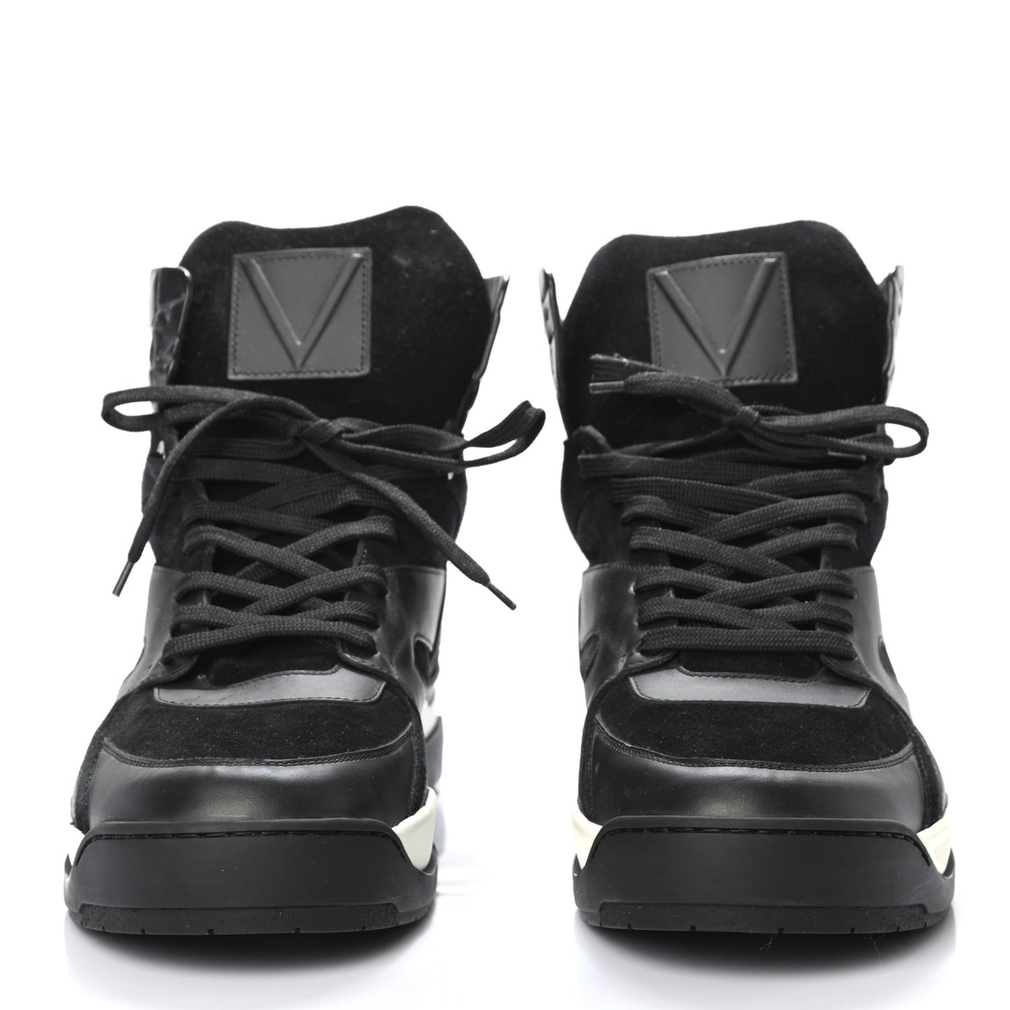 Suede Calfskin Crocodile Embossed Damier Graphite Mens Kick Off High Top Sneakers 9.5 Black