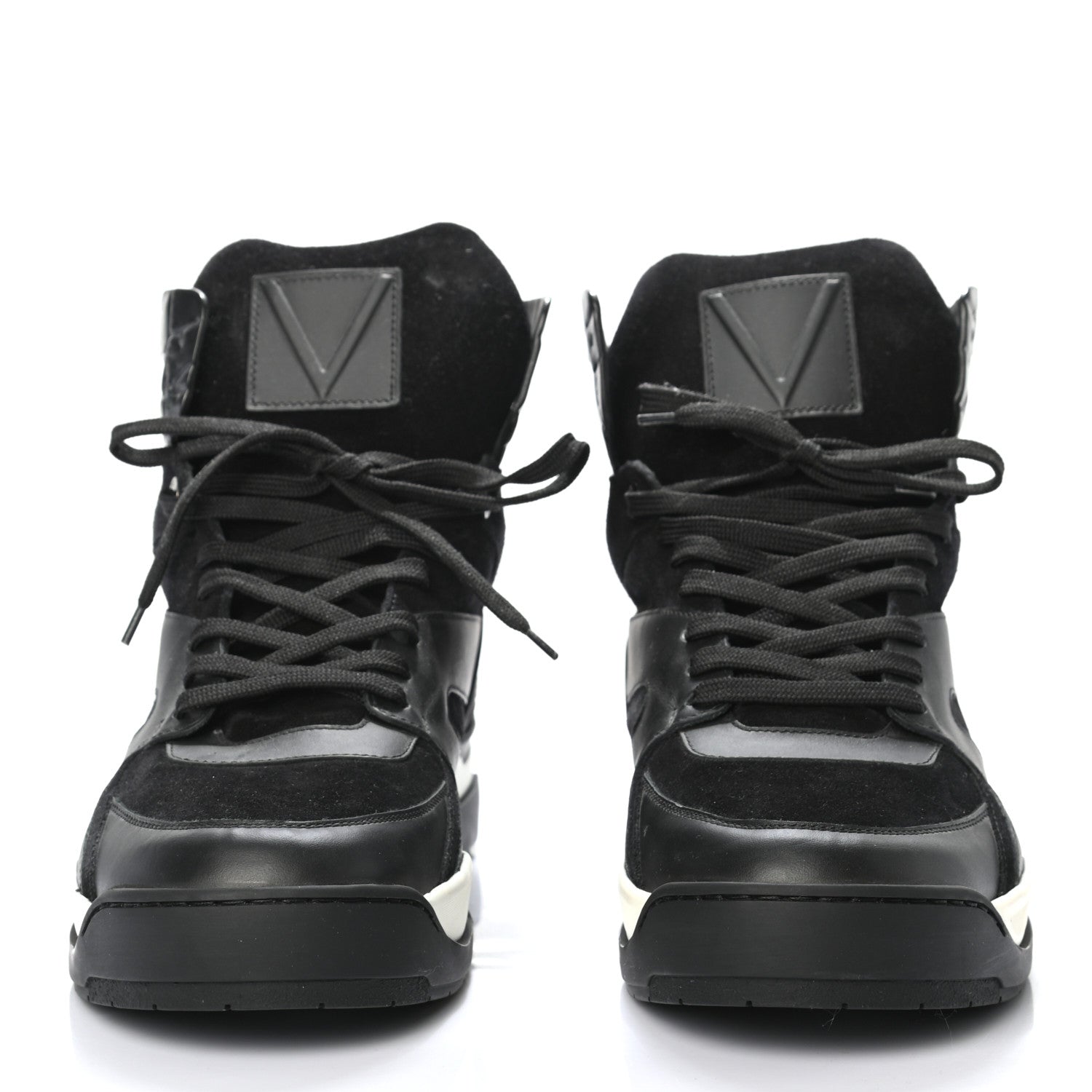 Louis Vuitton Suede Calfskin Crocodile Embossed Damier Graphite Mens Kick Off High Top Sneakers 9.5 Black 2 of 8