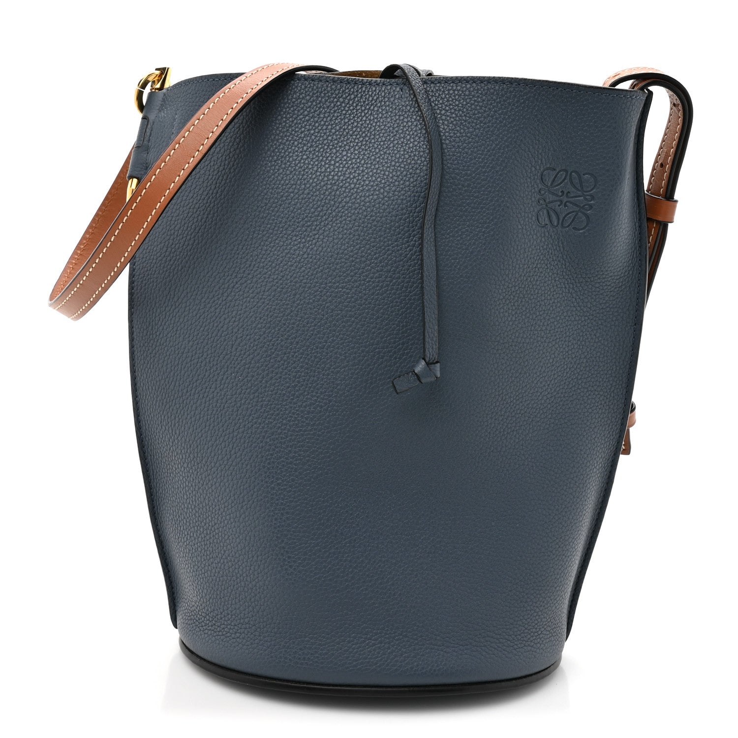 Loewe Calfskin Gate Bucket Bag Steel Blue 1852251 – FASHIONPHILE