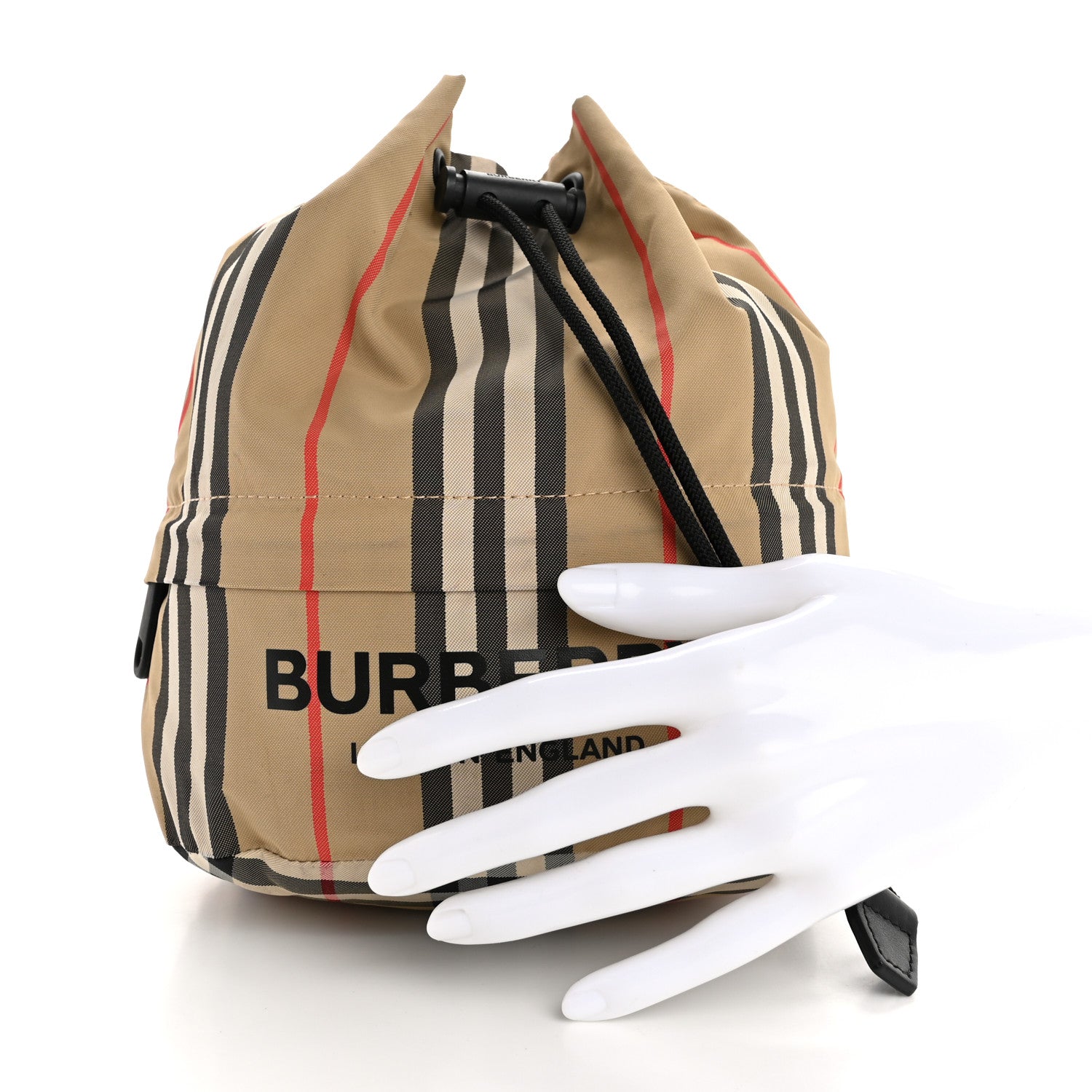 Burberry Econyl Icon Stripe Phoebe Drawcord Pouch Archive Beige 2 of 10
