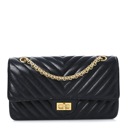 Chanel Aged Calfskin Chevron Quilted 2.55 Reissue 225 Flap Black 1 of 10